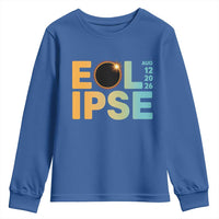 2026 Total Solar Eclipse Retro Typography Youth Sweatshirt August 12 Totality Astronomy Gift