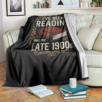 Funny Vintage 80s 90s Book Lover Throw Blanket I've Been Reading Since The Late 1900s Bookworm Humor