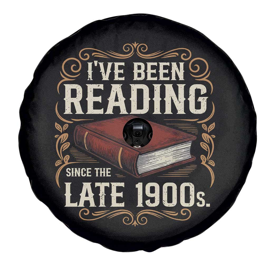 Funny Vintage 80s 90s Book Lover Spare Tire Cover I've Been Reading Since The Late 1900s Bookworm Humor