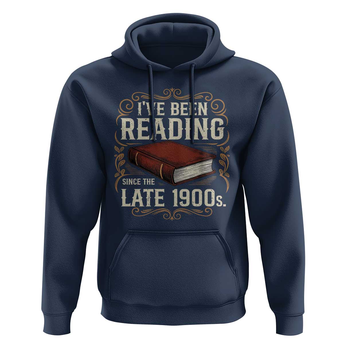 Funny Vintage 80s 90s Book Lover Hoodie I've Been Reading Since The Late 1900s Bookworm Humor