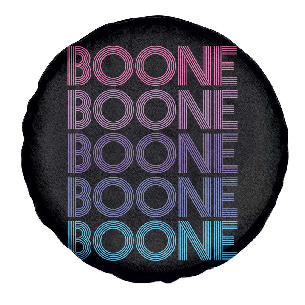 Retro Boone Name Lover Neon Gradient Typography Spare Tire Cover