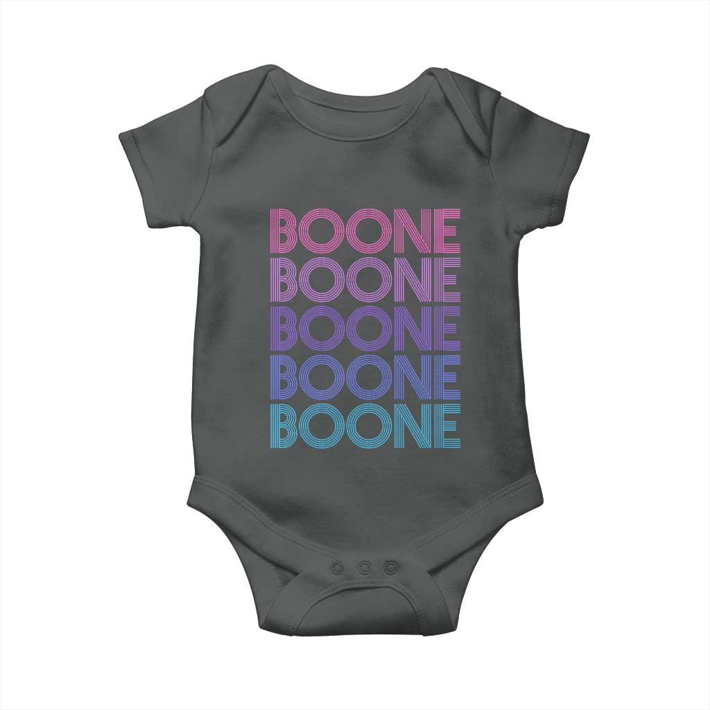 Retro Boone Name Lover Neon Gradient Typography Baby Onesie