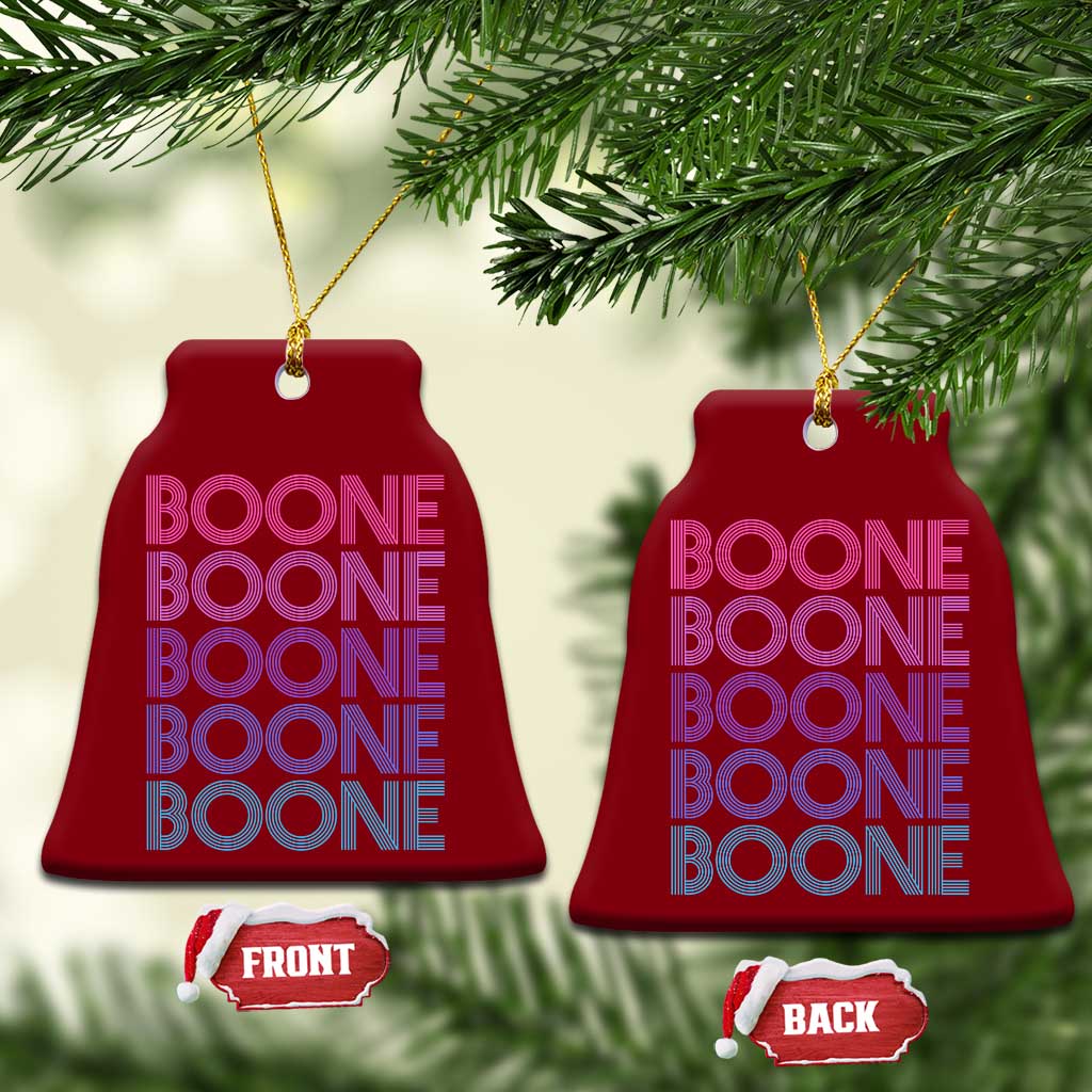 Retro Boone Name Lover Neon Gradient Typography Ceramic Ornament