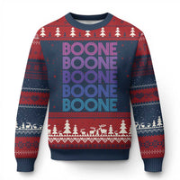 Retro Boone Name Lover Neon Gradient Typography Ugly Christmas Sweater