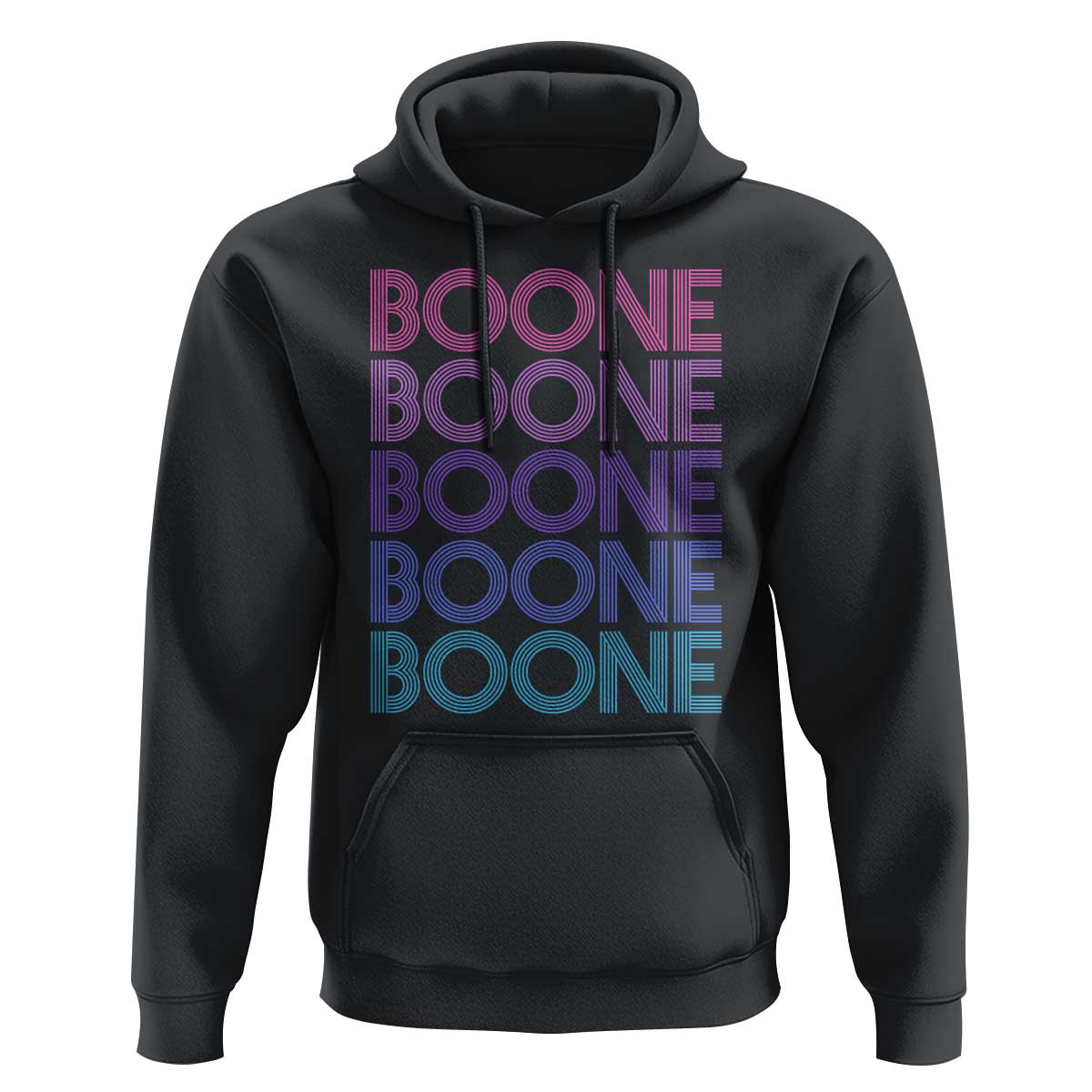 Retro Boone Name Lover Neon Gradient Typography Hoodie