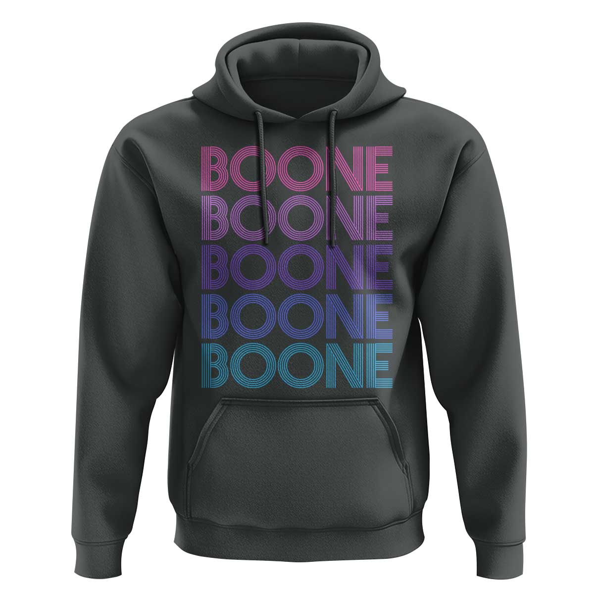 Retro Boone Name Lover Neon Gradient Typography Hoodie