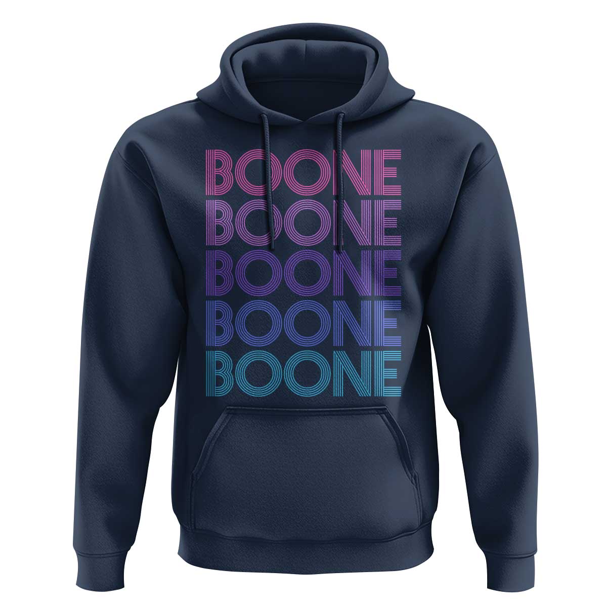 Retro Boone Name Lover Neon Gradient Typography Hoodie