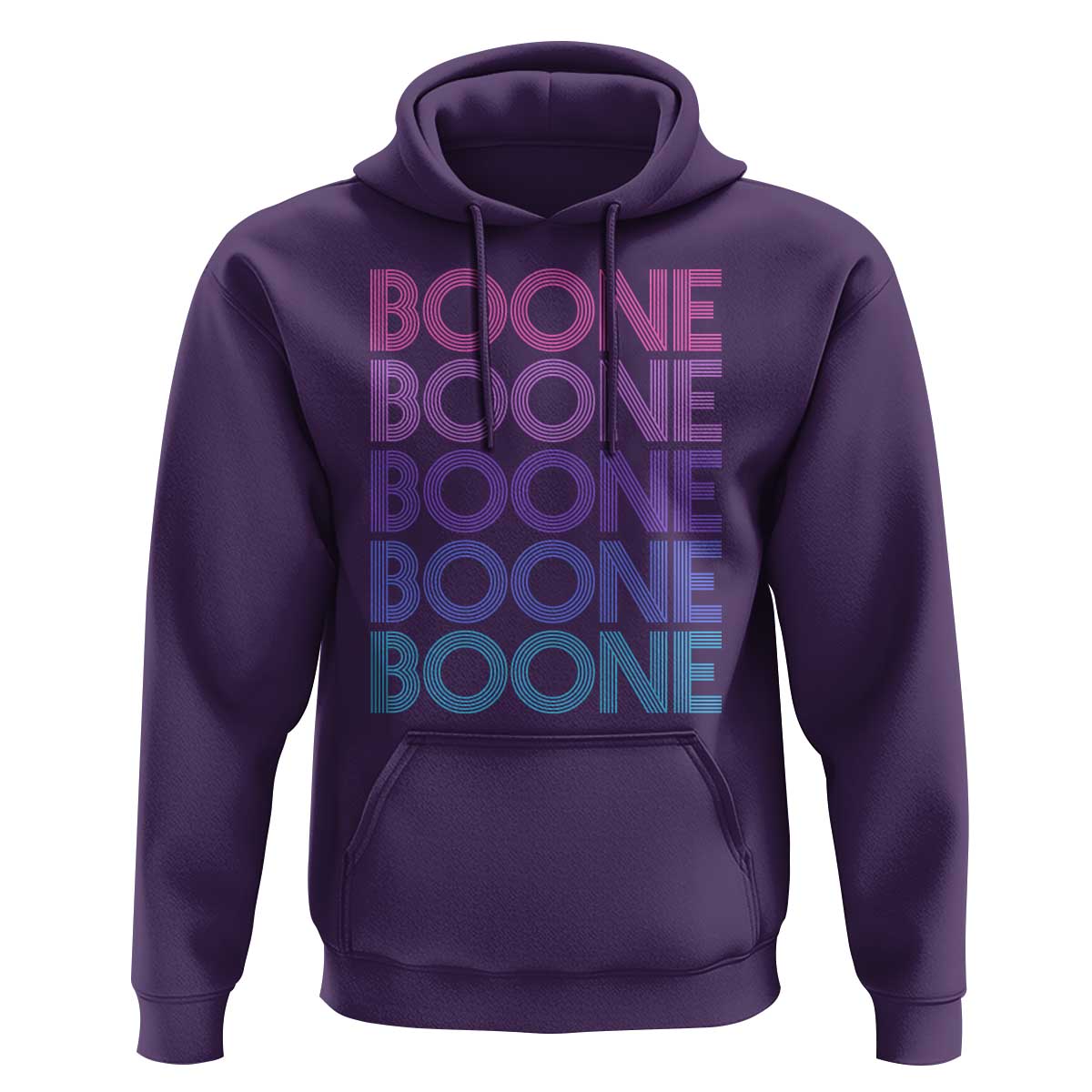 Retro Boone Name Lover Neon Gradient Typography Hoodie