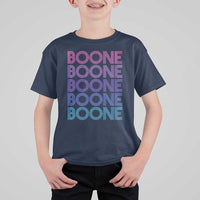 Retro Boone Name Lover Neon Gradient Typography T Shirt For Kid