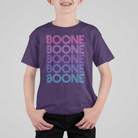 Retro Boone Name Lover Neon Gradient Typography T Shirt For Kid