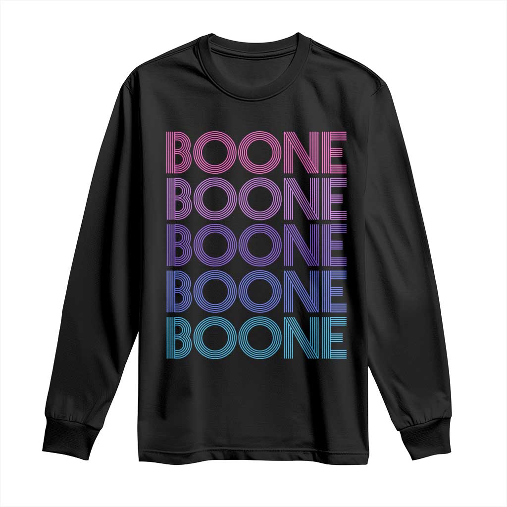 Retro Boone Name Lover Neon Gradient Typography Long Sleeve Shirt