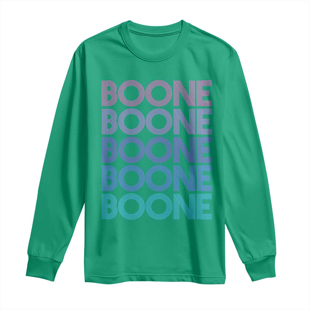 Retro Boone Name Lover Neon Gradient Typography Long Sleeve Shirt