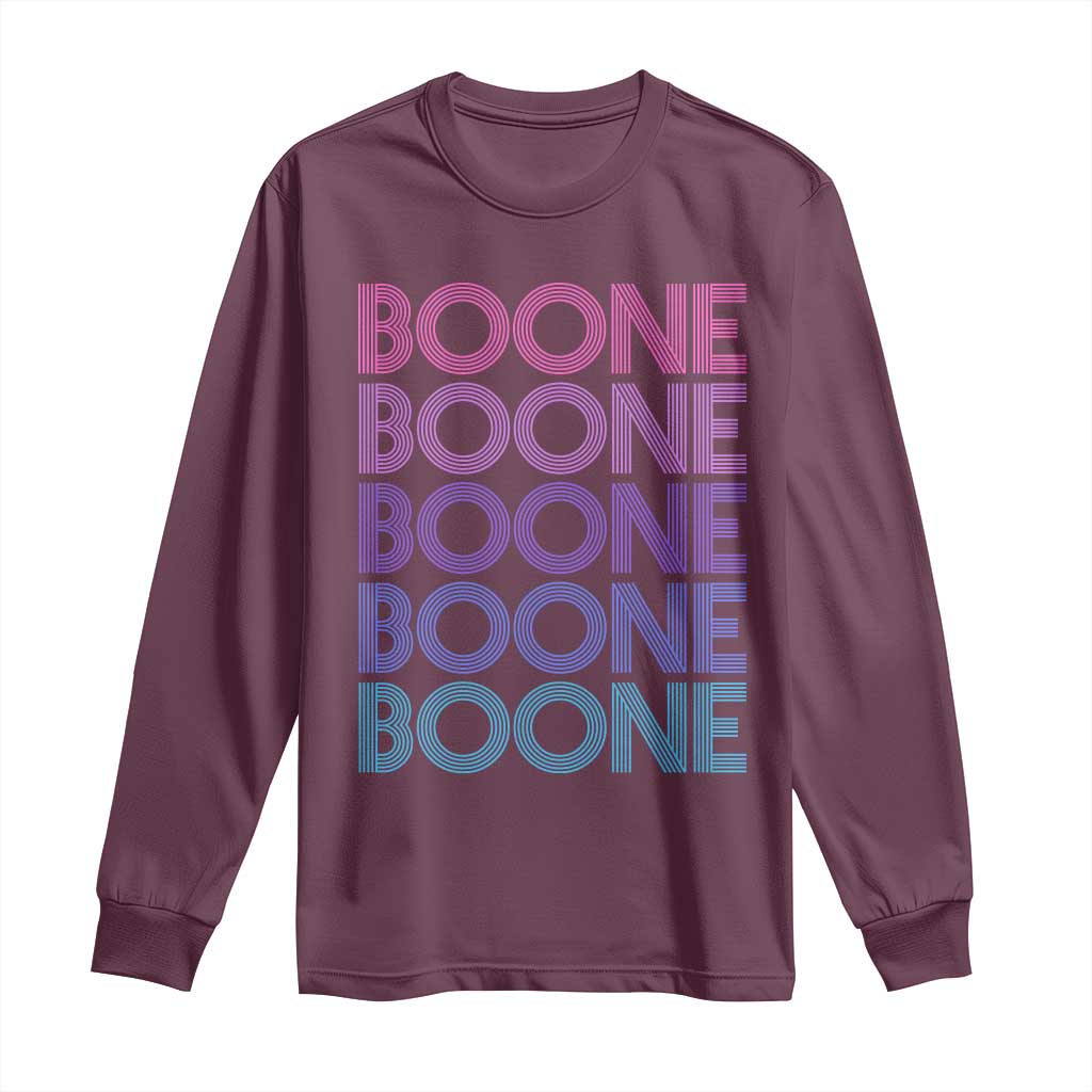 Retro Boone Name Lover Neon Gradient Typography Long Sleeve Shirt