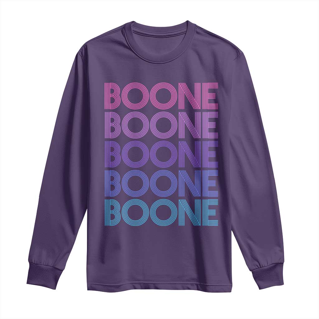 Retro Boone Name Lover Neon Gradient Typography Long Sleeve Shirt