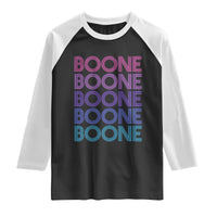 Retro Boone Name Lover Neon Gradient Typography Raglan Shirt