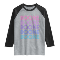Retro Boone Name Lover Neon Gradient Typography Raglan Shirt