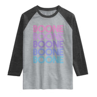 Retro Boone Name Lover Neon Gradient Typography Raglan Shirt