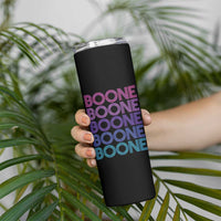 Retro Boone Name Lover Neon Gradient Typography Skinny Tumbler
