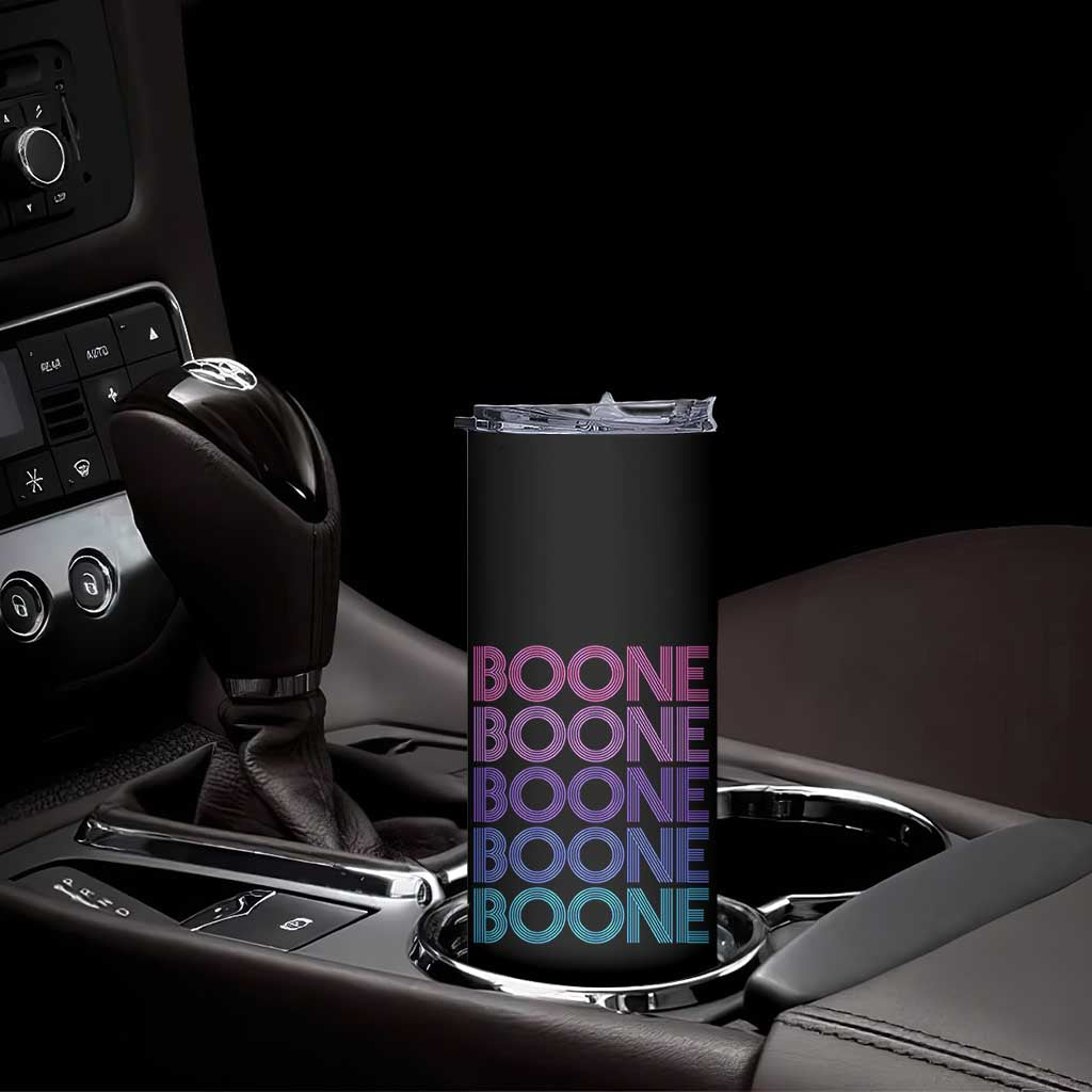 Retro Boone Name Lover Neon Gradient Typography Skinny Tumbler