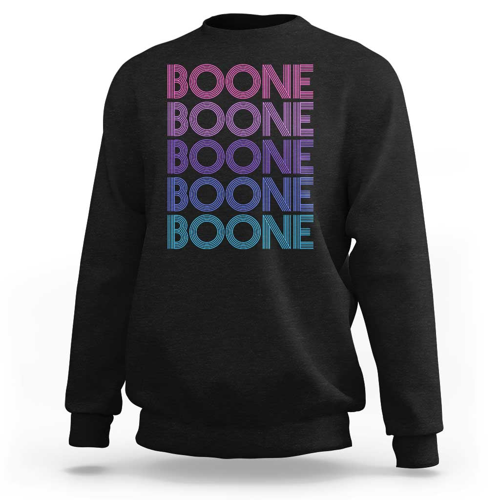 Retro Boone Name Lover Neon Gradient Typography Sweatshirt