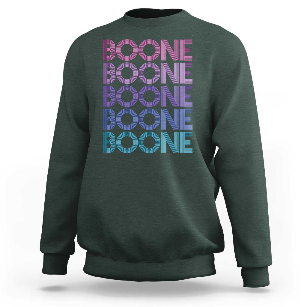 Retro Boone Name Lover Neon Gradient Typography Sweatshirt