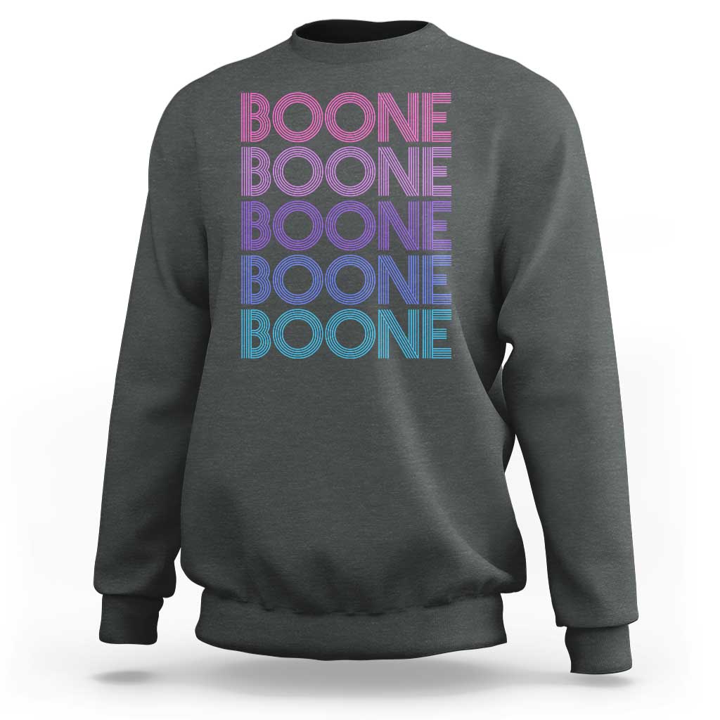 Retro Boone Name Lover Neon Gradient Typography Sweatshirt