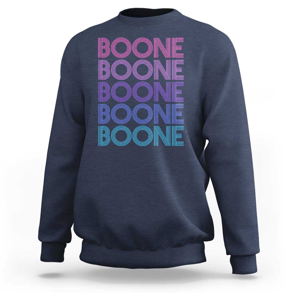 Retro Boone Name Lover Neon Gradient Typography Sweatshirt