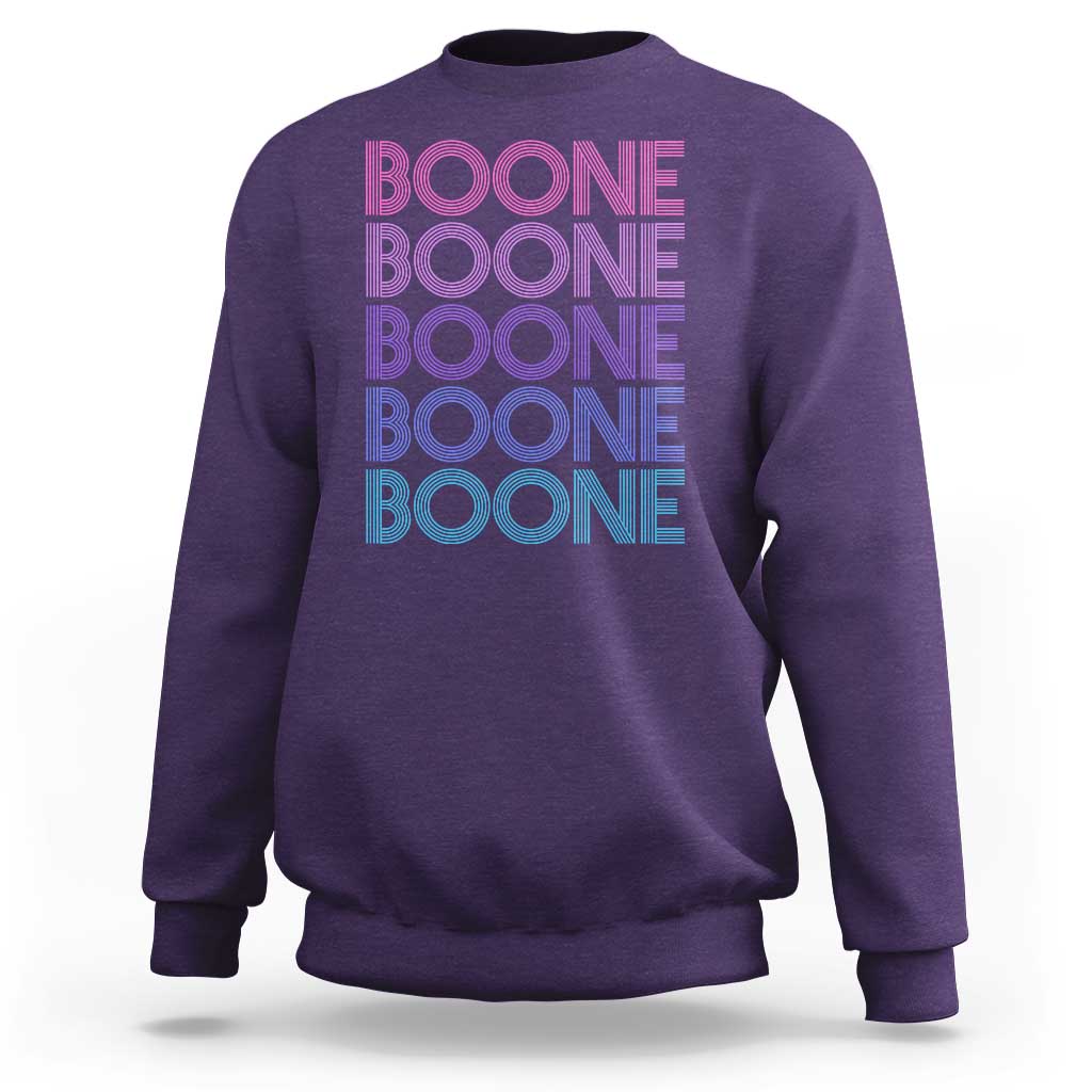 Retro Boone Name Lover Neon Gradient Typography Sweatshirt