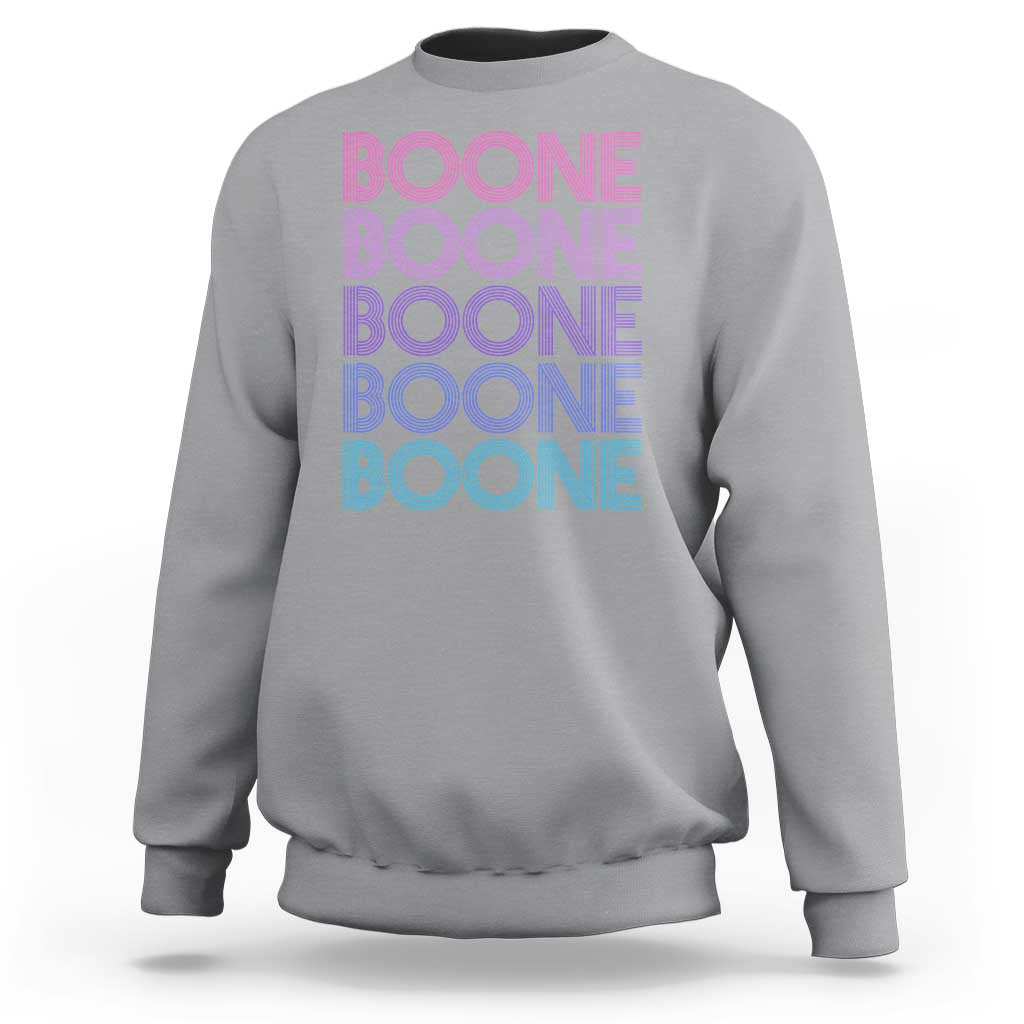 Retro Boone Name Lover Neon Gradient Typography Sweatshirt