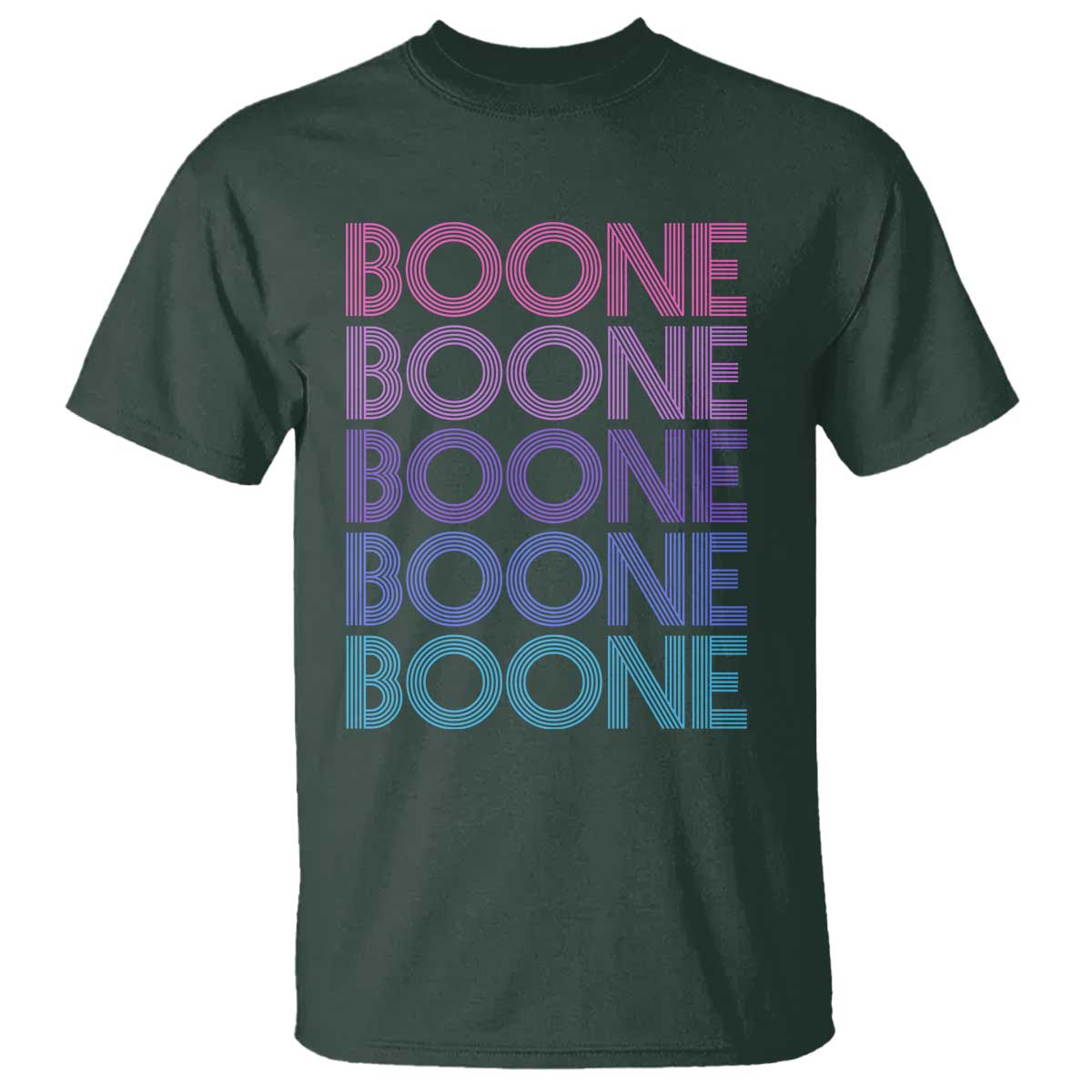 Retro Boone Name Lover Neon Gradient Typography T Shirt