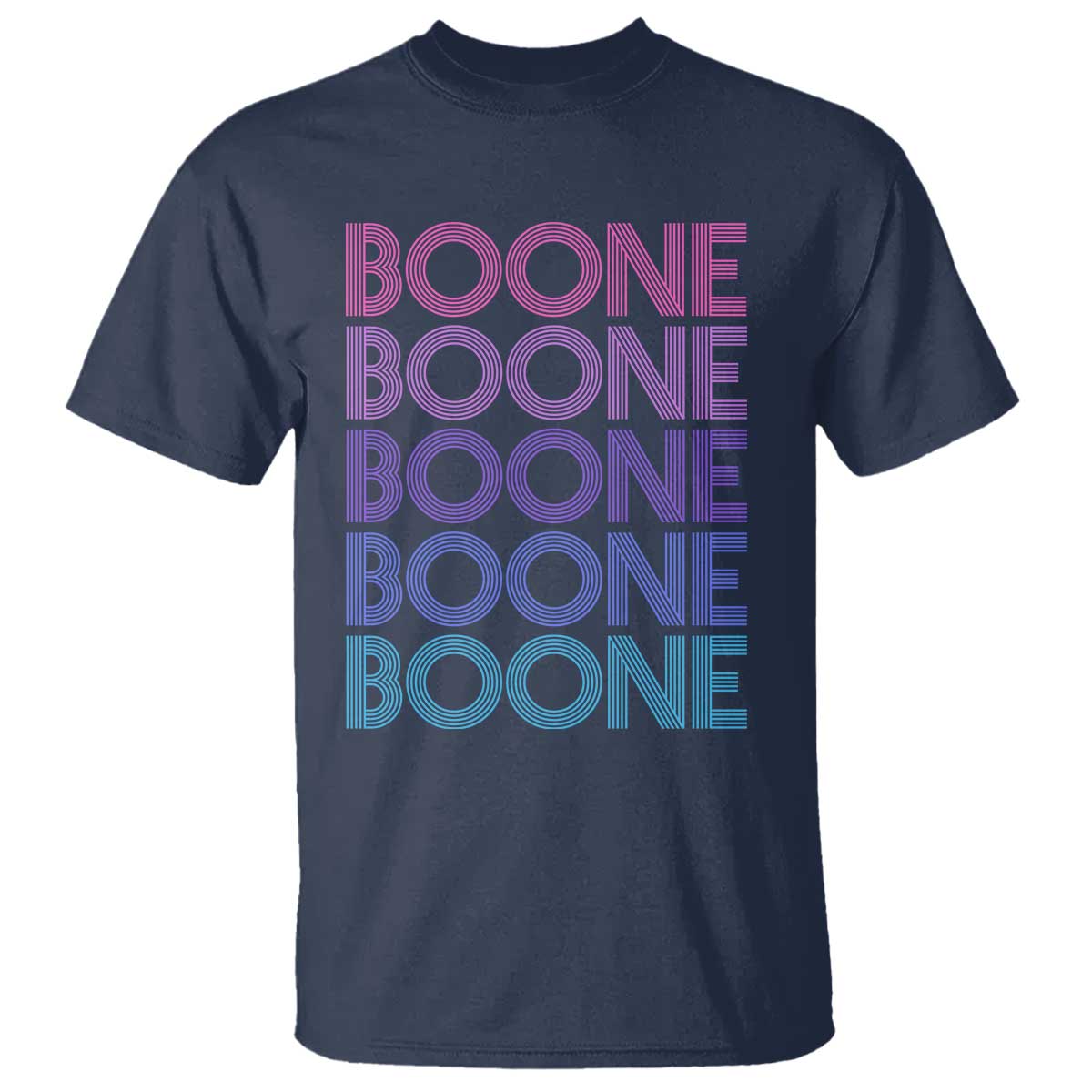 Retro Boone Name Lover Neon Gradient Typography T Shirt