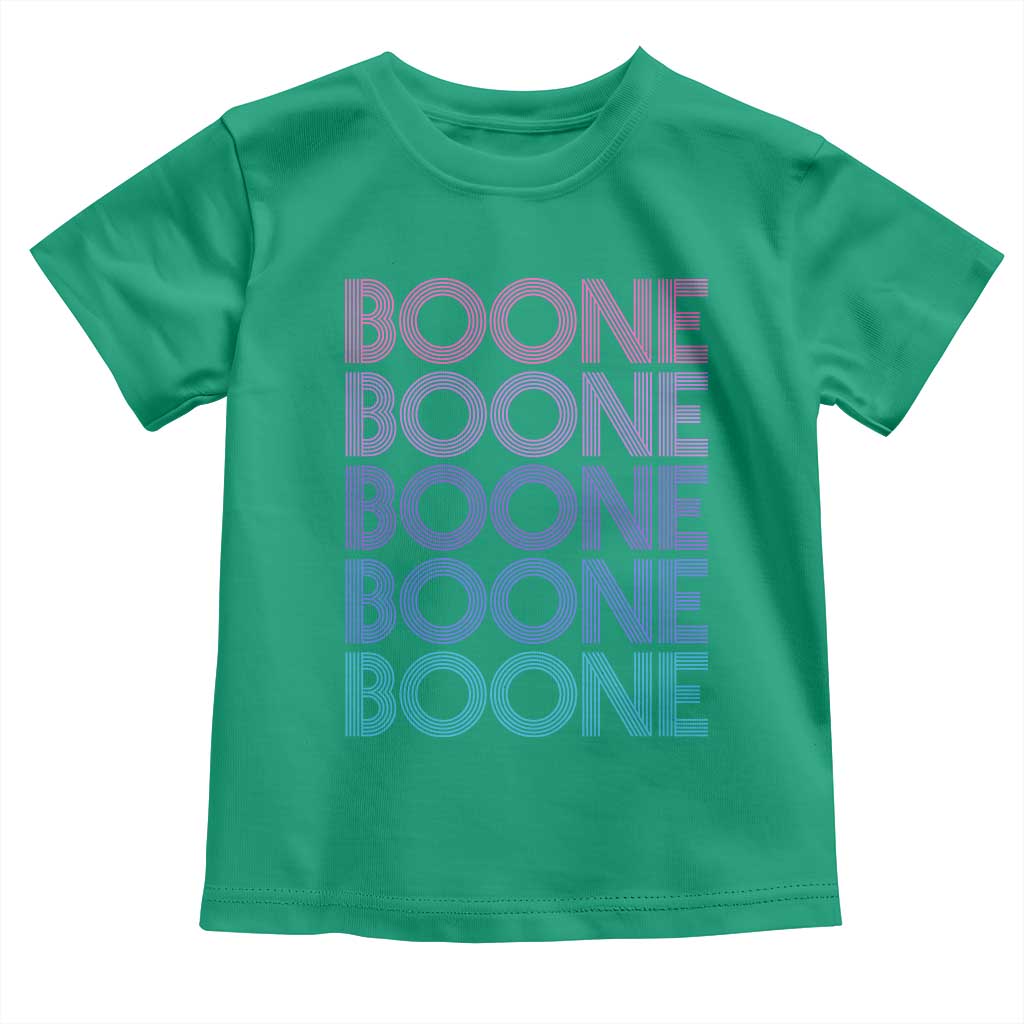 Retro Boone Name Lover Neon Gradient Typography Toddler T Shirt