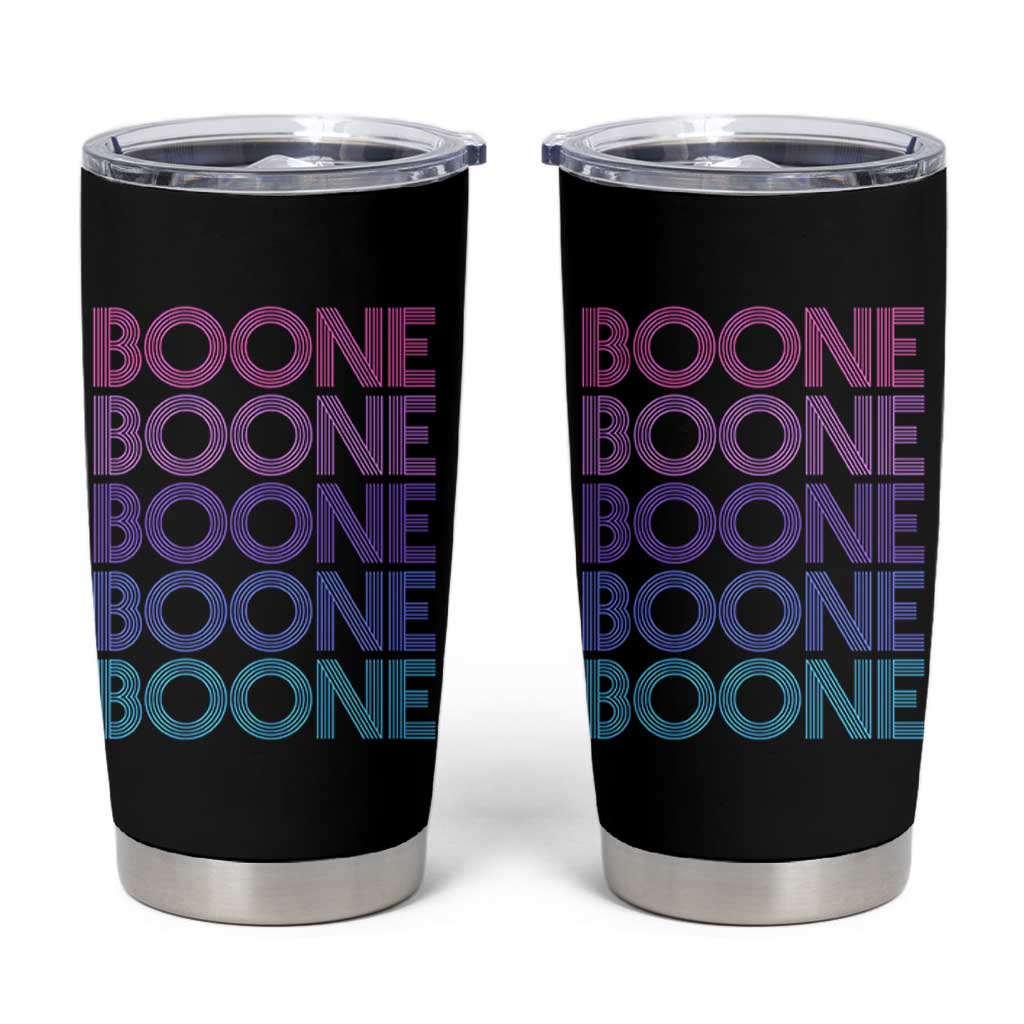 Retro Boone Name Lover Neon Gradient Typography Tumbler Cup