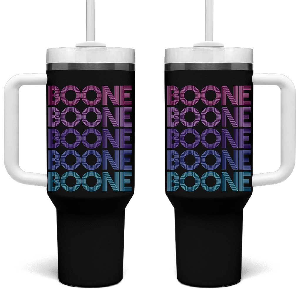 Retro Boone Name Lover Neon Gradient Typography Tumbler With Handle