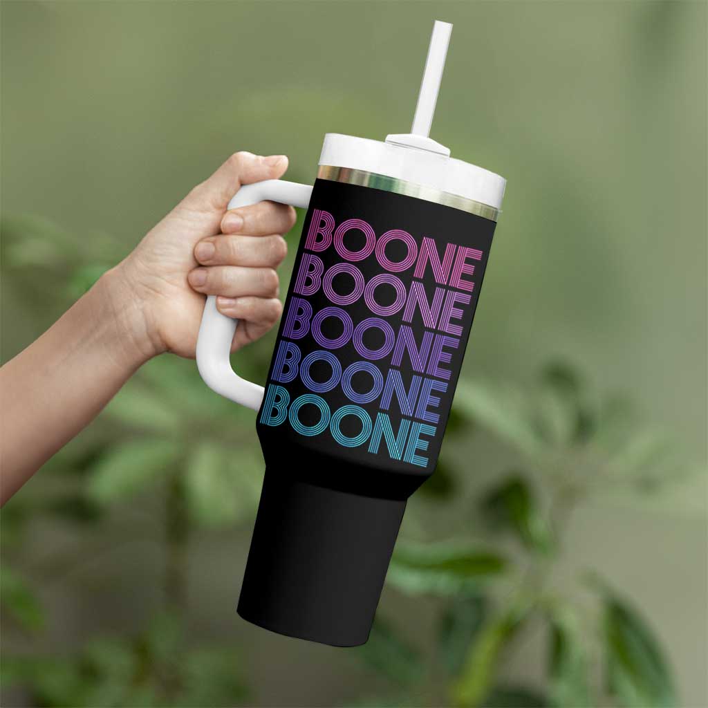 Retro Boone Name Lover Neon Gradient Typography Tumbler With Handle