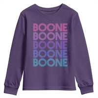 Retro Boone Name Lover Neon Gradient Typography Youth Sweatshirt