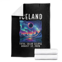 Iceland Total Solar Eclipse 2026 Aurora Throw Blanket Totality Northern Lights Astronomy Travel Gift