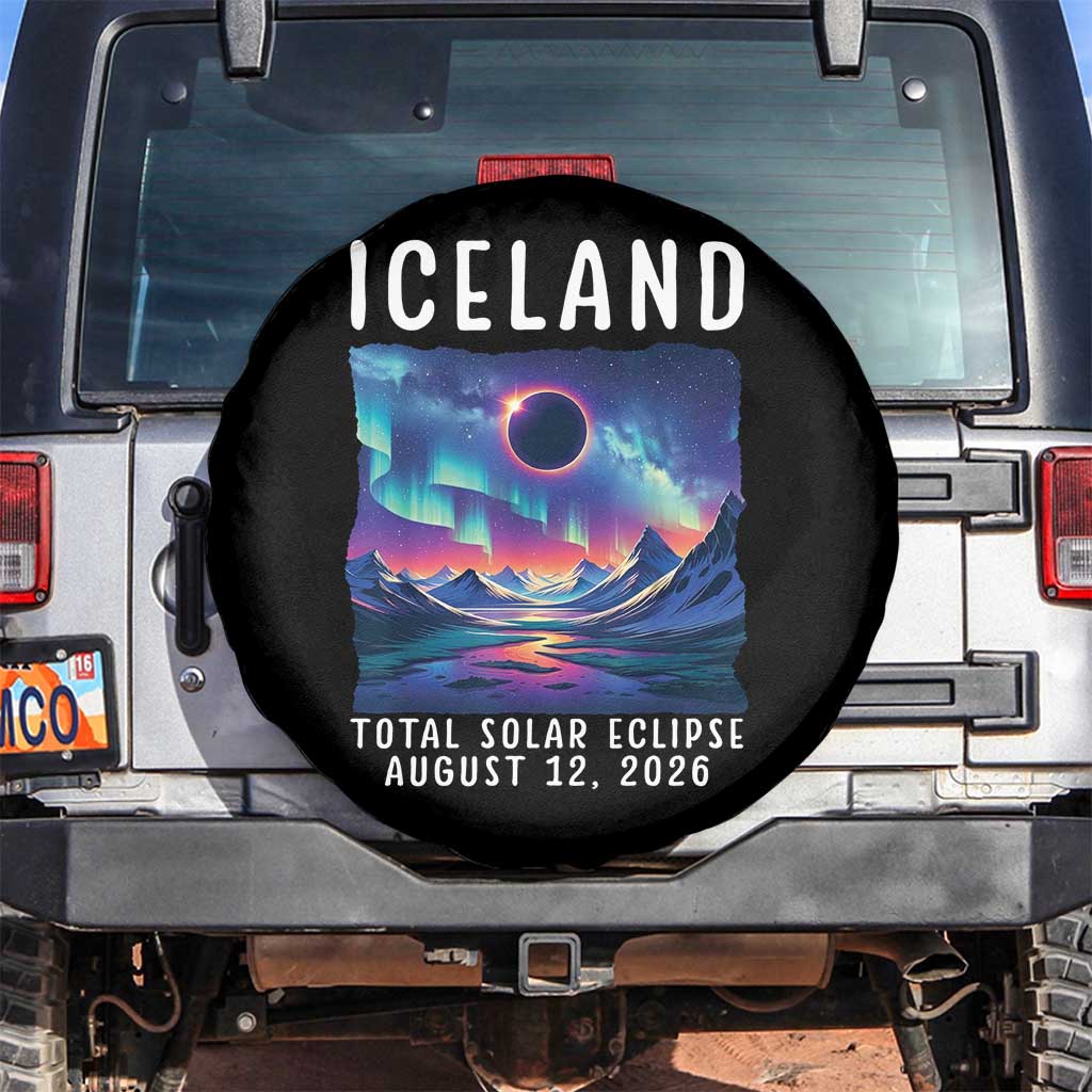 Iceland Total Solar Eclipse 2026 Aurora Spare Tire Cover Totality Northern Lights Astronomy Travel Gift