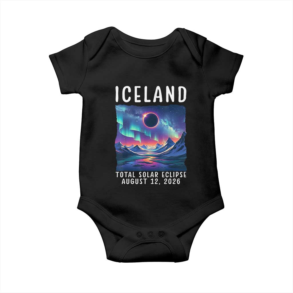 Iceland Total Solar Eclipse 2026 Aurora Baby Onesie Totality Northern Lights Astronomy Travel Gift