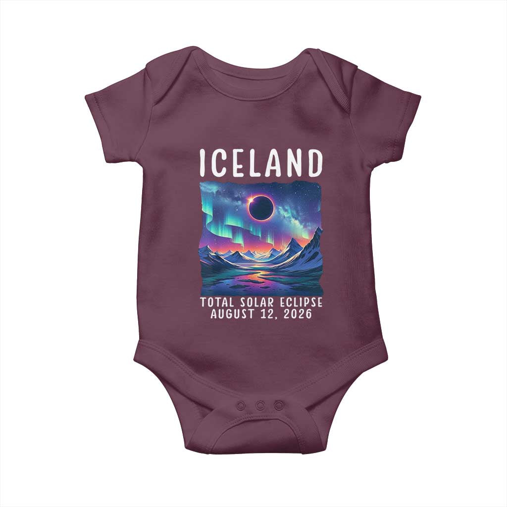 Iceland Total Solar Eclipse 2026 Aurora Baby Onesie Totality Northern Lights Astronomy Travel Gift