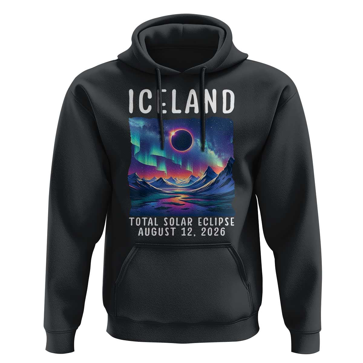 Iceland Total Solar Eclipse 2026 Aurora Hoodie Totality Northern Lights Astronomy Travel Gift