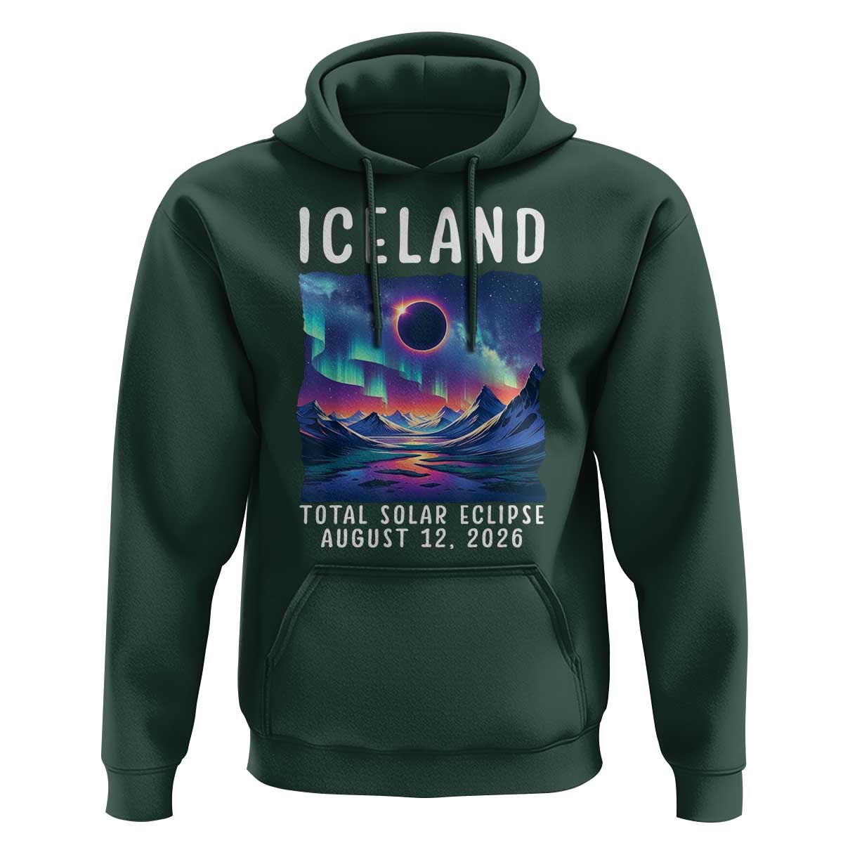 Iceland Total Solar Eclipse 2026 Aurora Hoodie Totality Northern Lights Astronomy Travel Gift