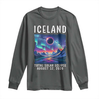 Iceland Total Solar Eclipse 2026 Aurora Long Sleeve Shirt Totality Northern Lights Astronomy Travel Gift