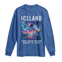 Iceland Total Solar Eclipse 2026 Aurora Long Sleeve Shirt Totality Northern Lights Astronomy Travel Gift