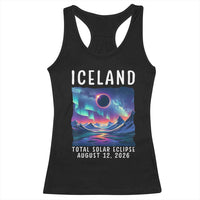 Iceland Total Solar Eclipse 2026 Aurora Racerback Tank Top Totality Northern Lights Astronomy Travel Gift