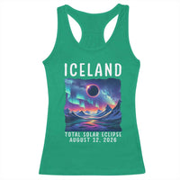 Iceland Total Solar Eclipse 2026 Aurora Racerback Tank Top Totality Northern Lights Astronomy Travel Gift