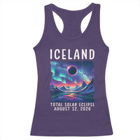 Iceland Total Solar Eclipse 2026 Aurora Racerback Tank Top Totality Northern Lights Astronomy Travel Gift