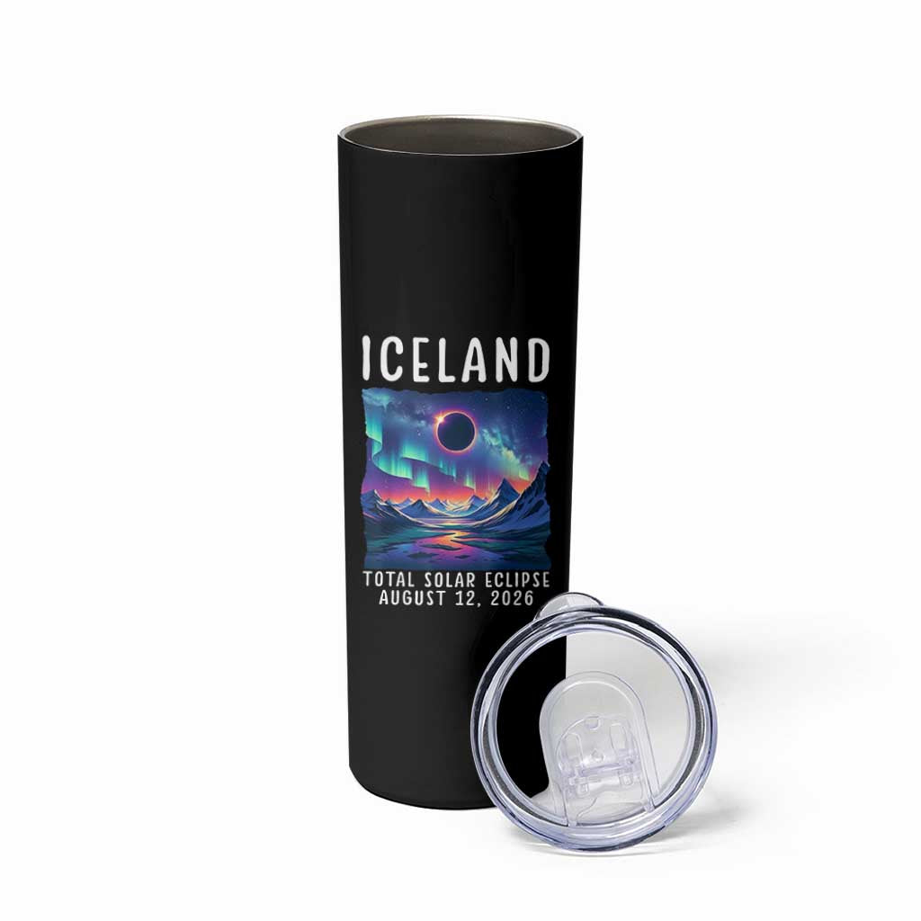 Iceland Total Solar Eclipse 2026 Aurora Skinny Tumbler Totality Northern Lights Astronomy Travel Gift