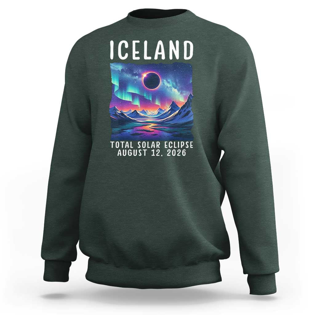 Iceland Total Solar Eclipse 2026 Aurora Sweatshirt Totality Northern Lights Astronomy Travel Gift