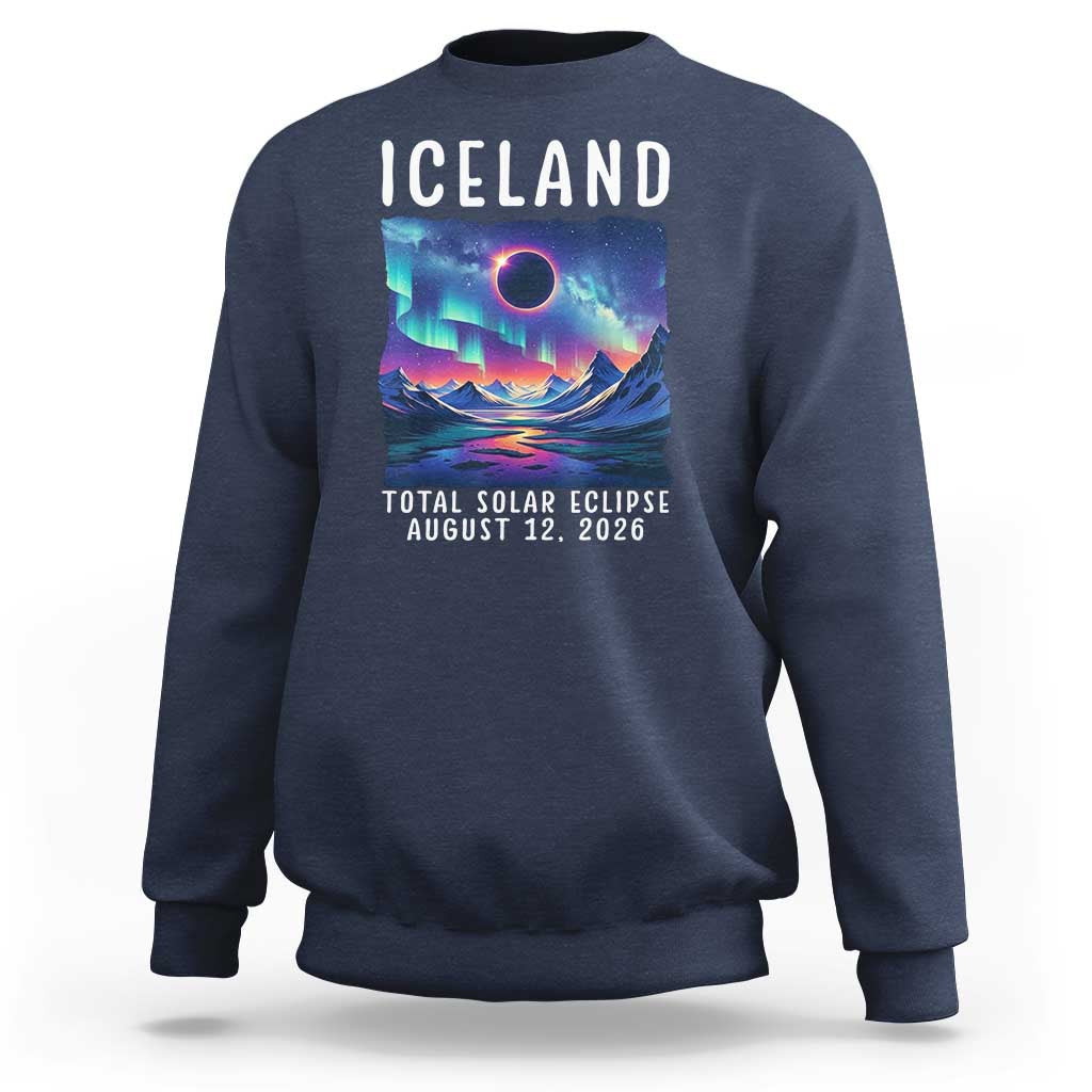 Iceland Total Solar Eclipse 2026 Aurora Sweatshirt Totality Northern Lights Astronomy Travel Gift